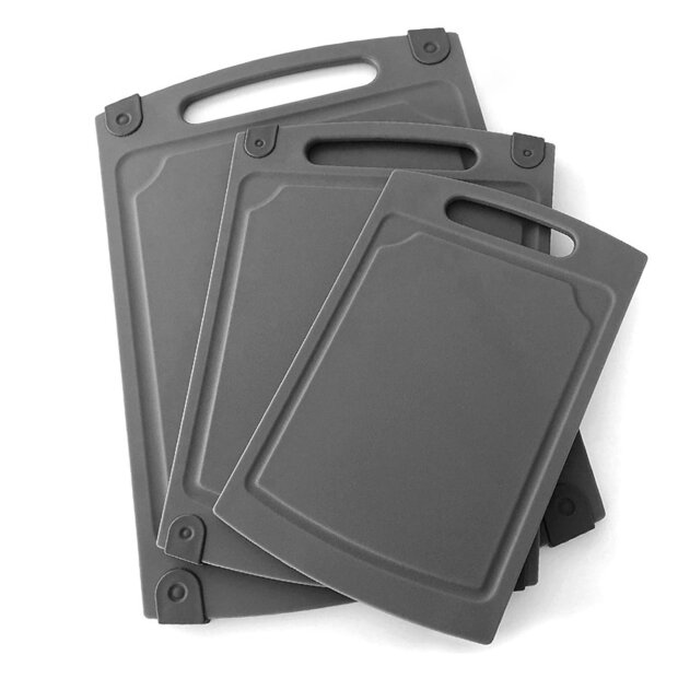 Coolinato 3-Piece Cutting Board Set, Various Sizes, Gray