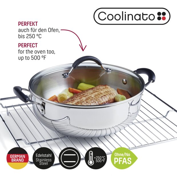 Coolinato Large Capacity Pan 28cm / 5.7l Stainless Steel – Uncoated