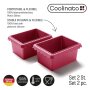 Coolinato Silicone Mini Bread and Cake Baking Mold 500g 2-Piece Set RED, incl. 4 Recipes