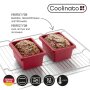 Coolinato Silicone Mini Bread and Cake Baking Mold 500g 2-Piece Set RED, incl. 4 Recipes